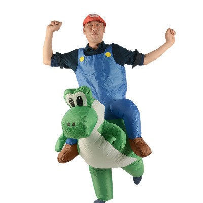 Disguise Men's Mario Riding Yoshi Adult Costume, Multi, One Size