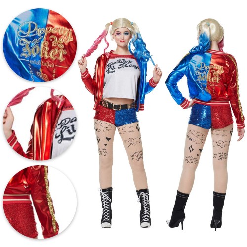 halloween harley quinn cosplay suit