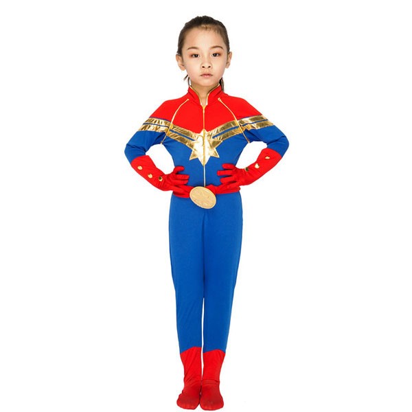 Details about   Marvel's Captain Marvel Costume for Tweens Size 9-10 NEW B045 Halloween Kids 