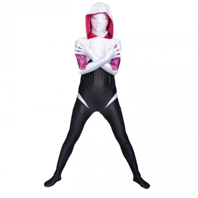 Spider-Man Into the Spider-Verse Girl Gwen Stacey superhero Costume Jumpsui...