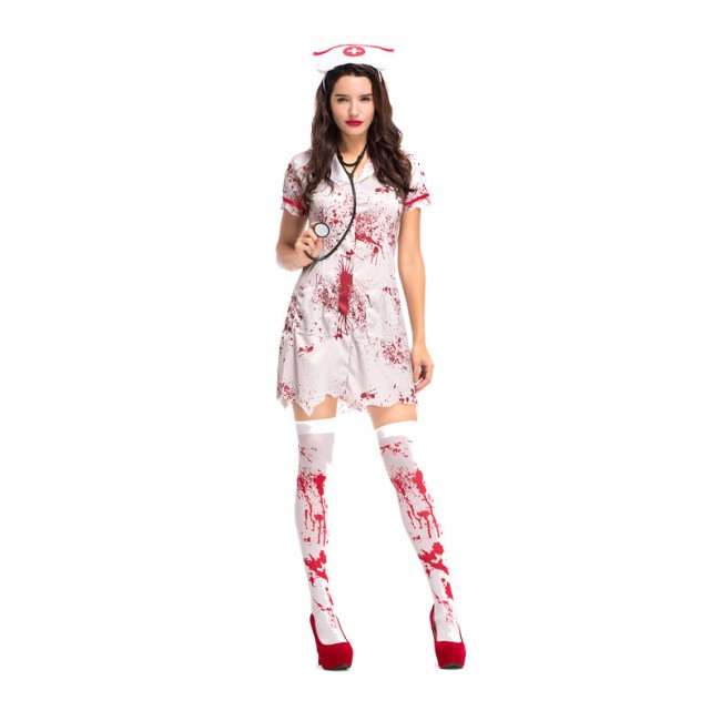 Nurse Zombie Halloween Costume With Cap Halloweencostumeforkids