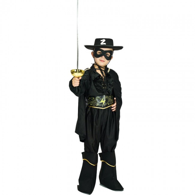 Zorro Costume With Mask For Kids