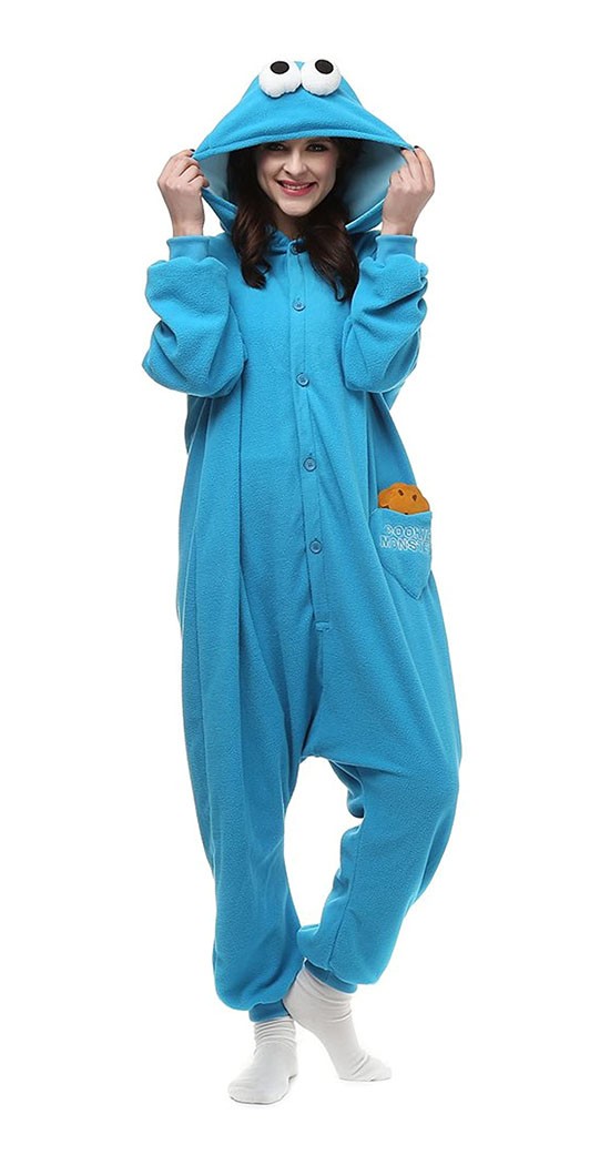 Plus size cookie monster onesie outlet