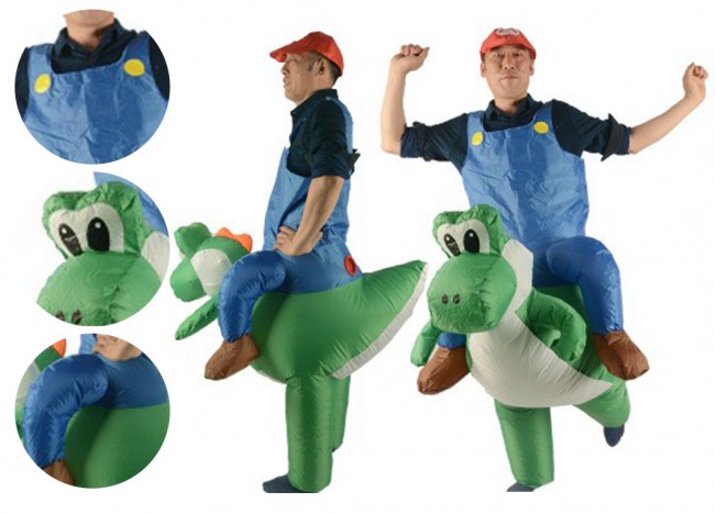 Jr. Costume, Yoshi with Inflatable Shell, Size 7-9 Jr - New