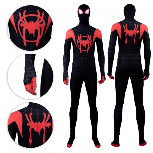 miles morales black spiderman costume suit - spider verse