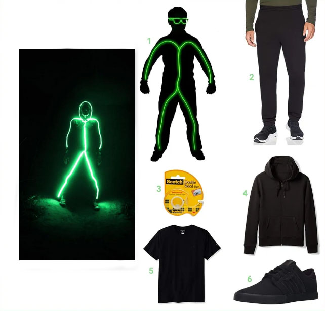 led stickman costume