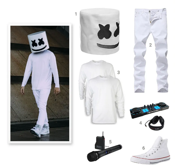 Marshmello Costume With Full Mask Fortnite
